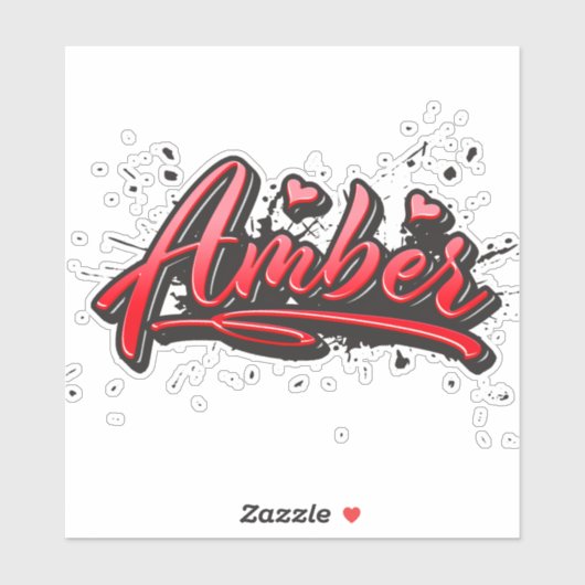 Amber red Heart Graffiti Aufkleber Sticker (Vel)