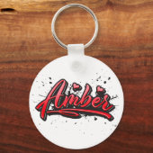 Amber red Heart Graffiti Schlüsselanhänger Sleutelhanger (Voorkant)