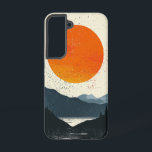 Amber Ridge Silhouette Telefoonhoes Samsung Galaxy Hoesje<br><div class="desc">Een scherp silhouet van woestijnruggen gloeit tegen een brandende amberkleurige zon,  waardoor een gedurfd en boeiend zonsondergangontwerp ontstaat.</div>