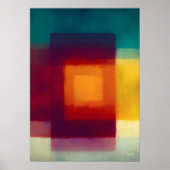 Amber Rode Kleurveld Abstracte Moderne Wandkunst Poster (Voorkant)