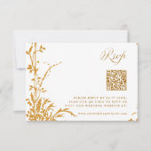 Amber Romantic Botanical Arch Garden Fall Wedding RSVP Kaartje (Voorkant)