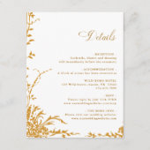 Amber Romantic Botanical Garden Wedding Details Informatiekaartje (Voorkant)