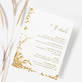 Amber Romantic Botanical Garden Wedding Details Informatiekaartje