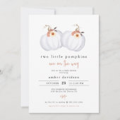 AMBER Rustic Two Little Pumpkins Twin Baby shower Kaart (Voorkant)