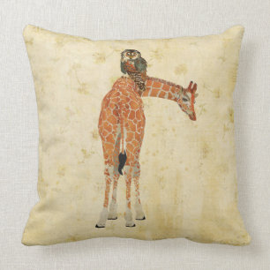 Amber Sierlijke Giraffe & Uil Bloemenkussen Kussen