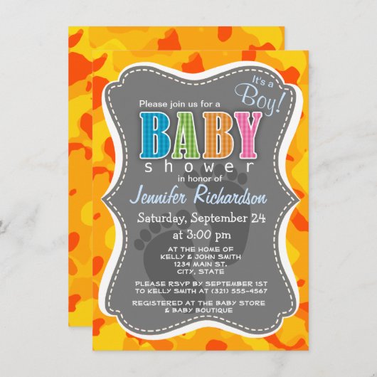 Amber Sinaasappel Camo; Camouflage Kaart (Voorkant / Achterkant)