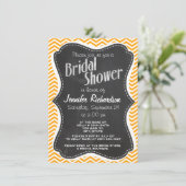 Amber Sinaasappel Chevron;  krijtbord look Kaart (Staand voorkant)