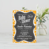 Amber Sinaasappel Giraffe Dierenprint; Krijtbord Kaart (Staand voorkant)