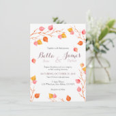 Amber Sky Autumn Leafs Fall Wedding Invitations Kaart (Staand voorkant)