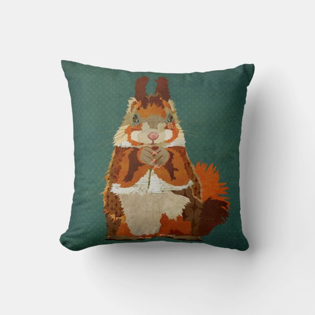 Amber Squirrel Pillow Kussen (Voorkant)