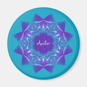 AMBER ~ STAR! Paars en Aqua ~ Verbluffend design Magneet