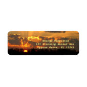 Amber Sunset Over Florida Cypress Grove Everglades Etiket (Voorkant)