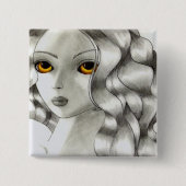 Amber Vierkante Button 5,1 Cm (Voorkant)