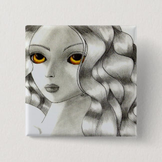 Amber Vierkante Button 5,1 Cm