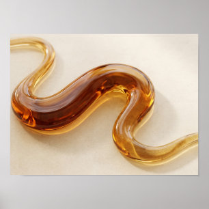 Amber Vloeibaar Glas Abstracte Wandkunst Poster
