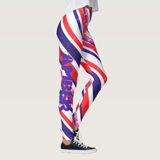 Amber Voeg Je Naam Toe Abstracte Kunst Leggings (Rechts)