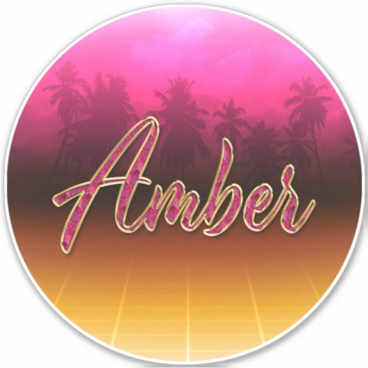 Amber Vorname Name golden pink Aufkleber Sticker (Voorkant)