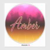 Amber Vorname Name golden pink Aufkleber Sticker (Vel)