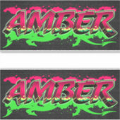 Amber Vorname Name Graffiti Aufkleber Sticker (Voorkant)