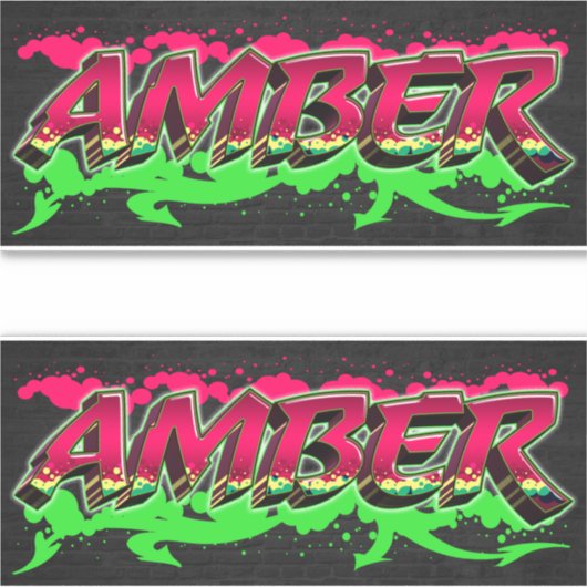 Amber Vorname Name Graffiti Aufkleber Sticker (Voorkant)