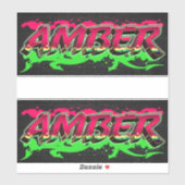 Amber Vorname Name Graffiti Aufkleber Sticker (Vel)