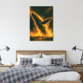 Amber Walvis Rijzende Canvas Print (Insitu (Slaapkamer))