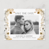 Amber Waterverf Crystal Photo Save the Date Aankondigingskaart (Voorkant)
