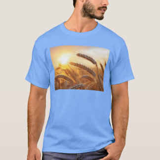 Amber Waves Minimal Botanical Rustic Subdued Tarwe T-shirt