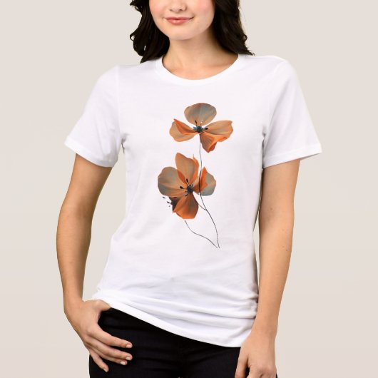 Amber Whisper Petals in the Dark Quiet Bloom Ember Tri-Blend Shirt (Voorkant)