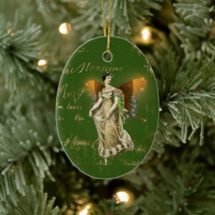  Amber Wing Fairy Keramisch Ornament