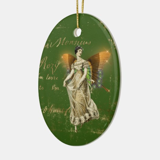  Amber Wing Fairy Keramisch Ornament (Links)