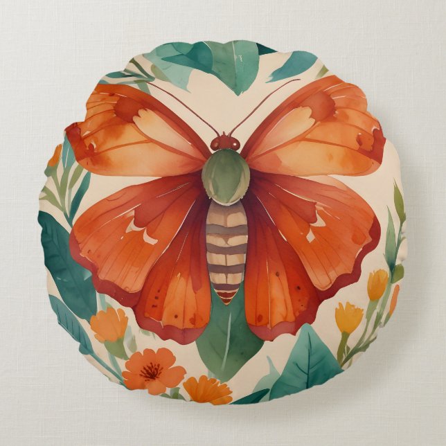 Amber Wings Rond Kussen (Voorkant)