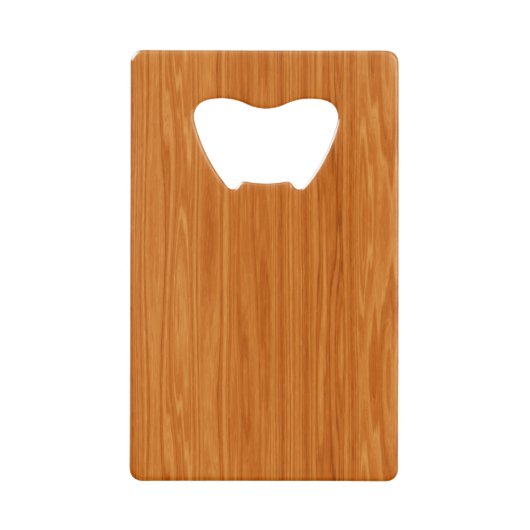 Amber Wood Graan Creditkaart Flessenopener (Voorkant)