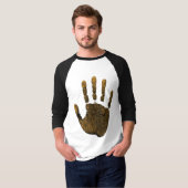 Amber Yellow Human Handprint Art T-shirt (Voorkant volledig)