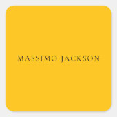 Amber Yellow Minimalist Plain Modern Aesthetic Vierkante Sticker (Voorkant)