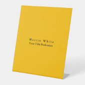 Amber Yellow Plain Elegant Professional Reclamebord Met Voetstuk (Voorkant)
