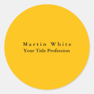 Amber Yellow Plain Elegant Professional Ronde Sticker
