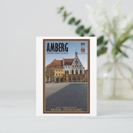 Amberg - Rathaus Briefkaart (Staand voorkant)