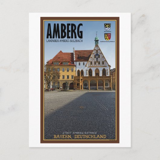 Amberg - Rathaus Briefkaart (Voorkant)