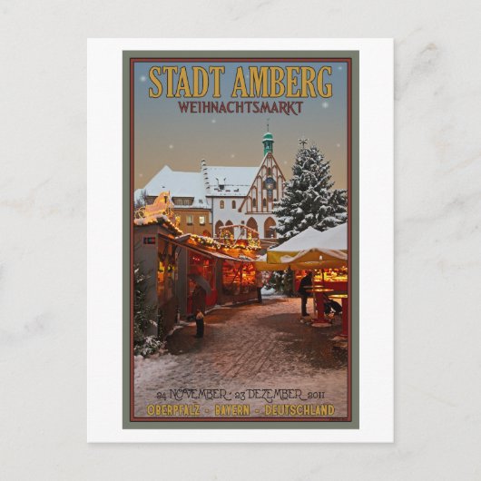 Amberg Weihnachtsmarkt Briefkaart (Voorkant)