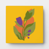 Ambergeel met paarse bloem fotoplaat (Voorkant)