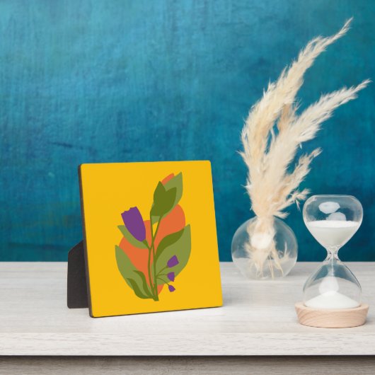 Ambergeel met paarse bloem fotoplaat (Insitu)