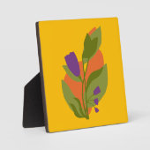 Ambergeel met paarse bloem fotoplaat (Voorkant)