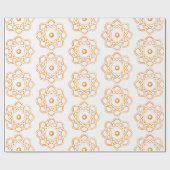 Ambergeel op White Atom Symbols Cadeaupapier (Vlak)