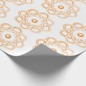 Ambergeel op White Atom Symbols Cadeaupapier (Hoek)