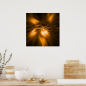 ambergeel vederlicht poster (Keuken)