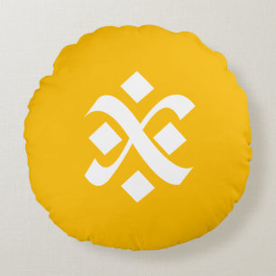 Ambergele uniforme effen Boho kleuren Rond Kussen