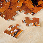 Ambergelooide bladeren van Herfst Legpuzzel (Zijkant)