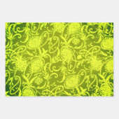 Ambergemarmerd papier, groen Paisley Pearl, Chiron Inpakpapier Vel (Voorkant 2)