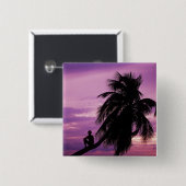 Ambergris Caye, Belize, Midden-Amerika. Vierkante Button 5,1 Cm (Voorkant /achterkant)